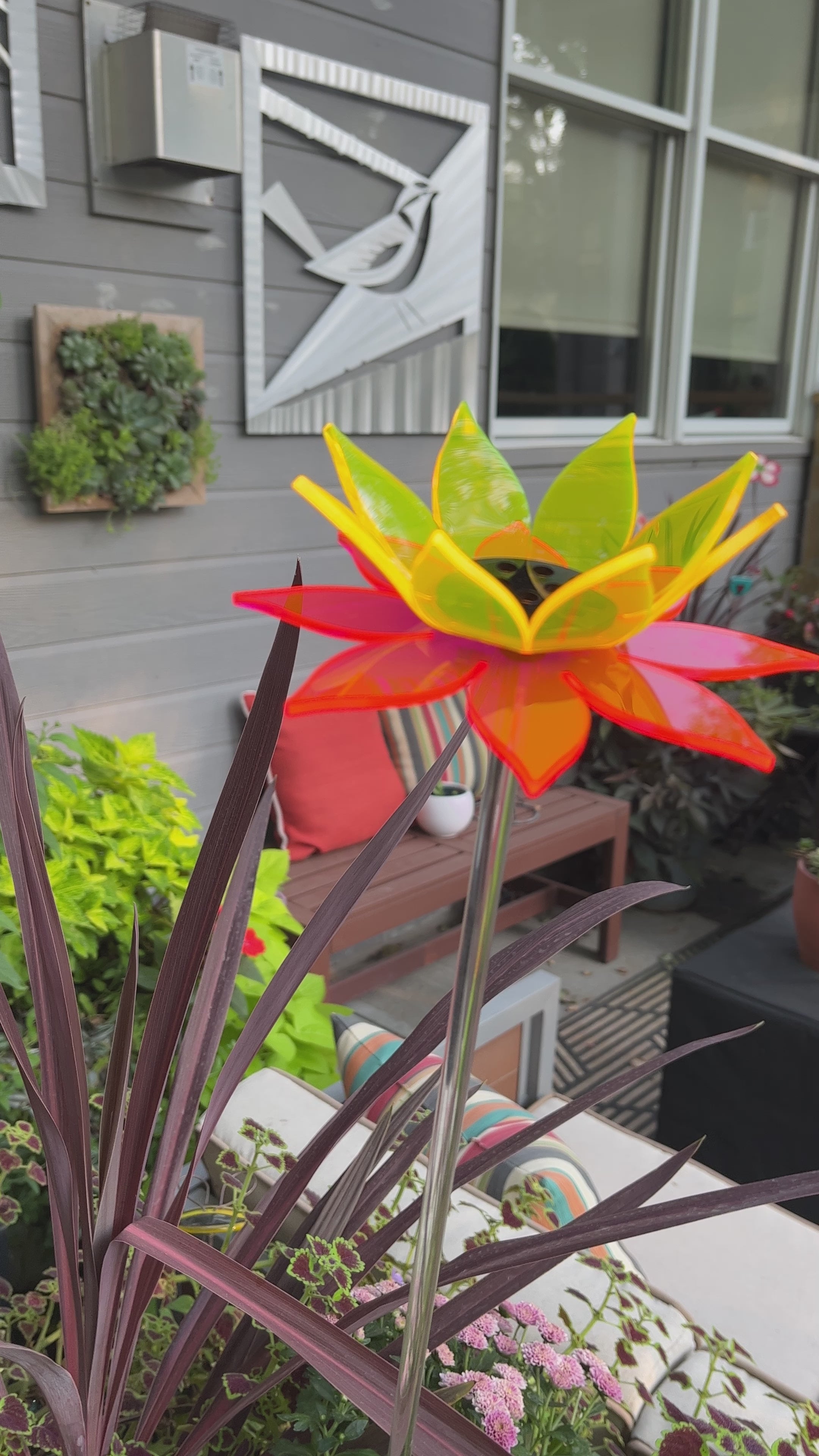 fluorescent acrylic Sunflower sculpture – The Colored Petal